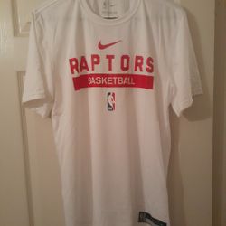 New NIKE Toronto Raptors NBA Team Issued White DriFit Shooting Shirt Sz Large Elite