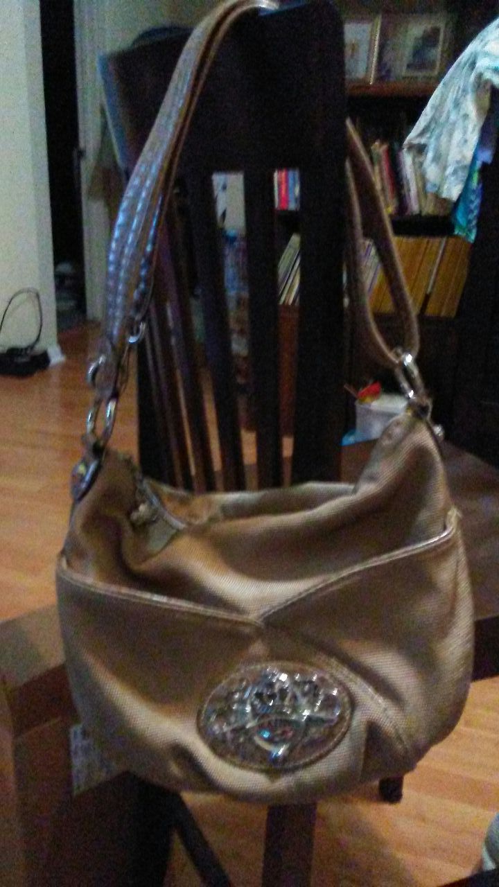 Beautiful tan Kathy Van Zeeland bag purse handbag