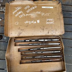 6 Vintage Adjustable Hand Reamers 15/32 - 15/16, Made in USA