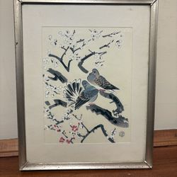 Vintage Japanese Woodblock Print Framed