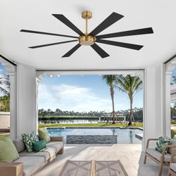 72" Ceiling Fan - Brass - Walnut