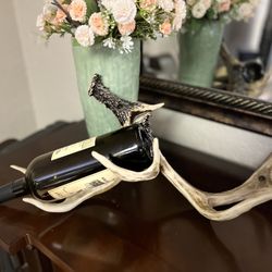 Stag Antlers Double Hanging Wine Rack Holder