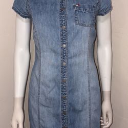 Vintage 90's Tommy Hilfiger Jean Button Up Dress 