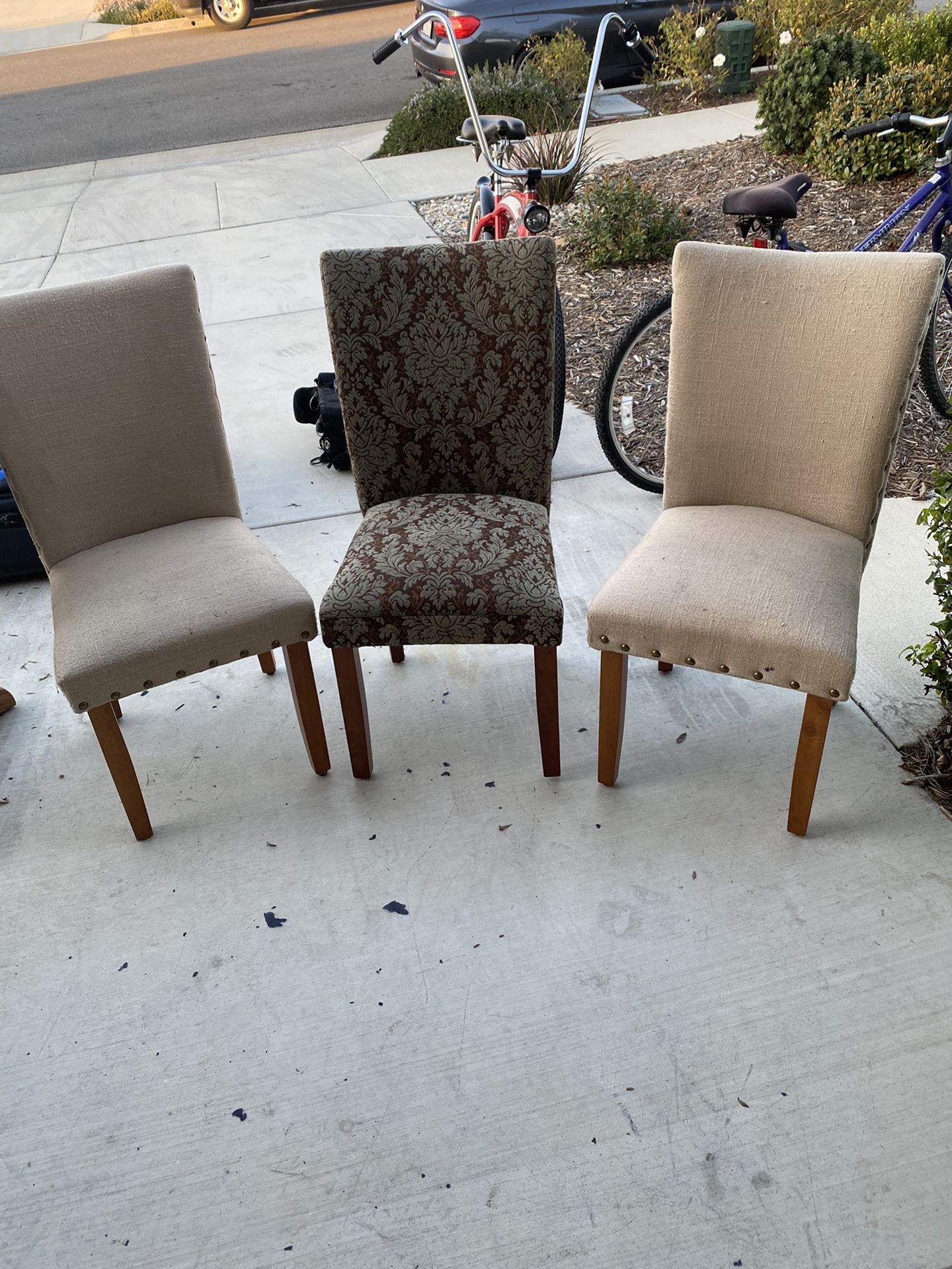 3 Fabric Chairs