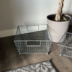 2 Metal Square Organizer Baskets