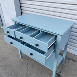 5 Drawer Console Table Acoustic Aqua By Threshold