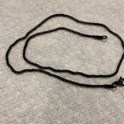 New Black Stainless Steel Necklace 18 Inches Long W/ Lobster Claw Clasp, Interlocking Link Design