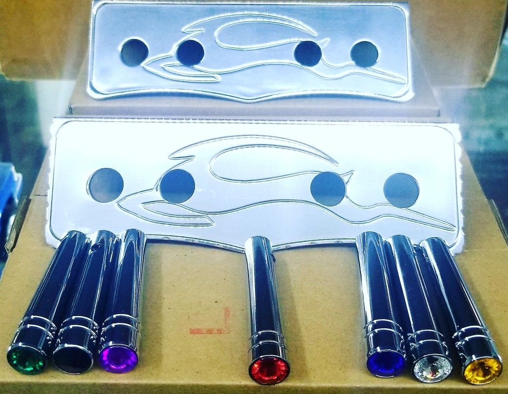 Lowrider hydraulic engraved switch plates and extensions