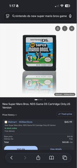 New Super Mario Bros. Nintendo DS Cartridge
