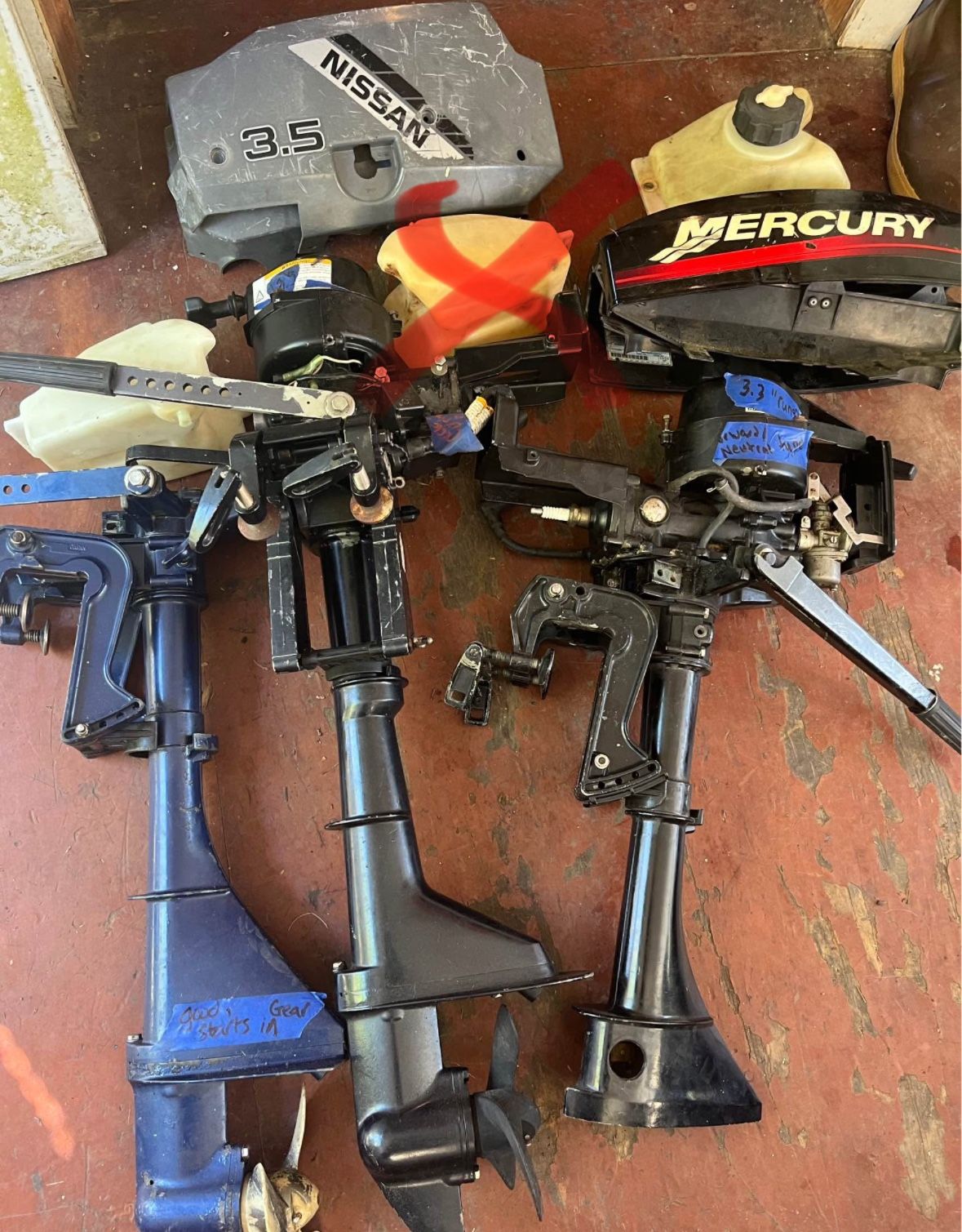 Parts/Project 3.5hp Tohatsu, 3.3hp Merc, 2.5hp Nisssn Outboard Boat Motor Dinghy Motor