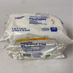 Equate Fragrance Free Flushable Wipes, 3 Resealable Packs (144 Total Wipes)