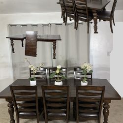 Dark Bold & Beautiful! Extendable Dining Table & 6 Chairs