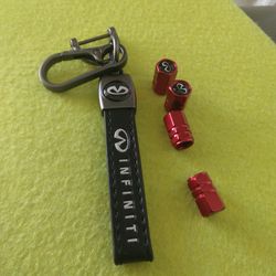 Infiniti Keychain Color Black Leather, Valve $20.