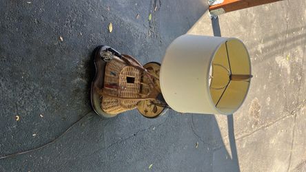 Nightwatch vintage mid-20th-century fly fishing-themed table lamp