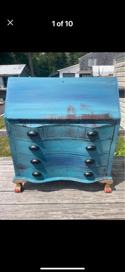 Unique Hand Painted Secretary Desk