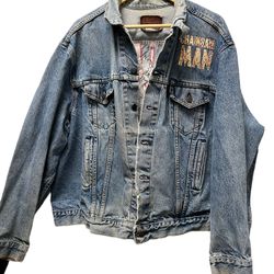 Chainsaw man denim jacket rare jean coat anime my hero dragon ball z    