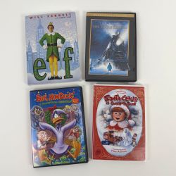 Christmas DVDs Elf, Bah HumDuck, Polar Express, Santa Claus Coming to Town