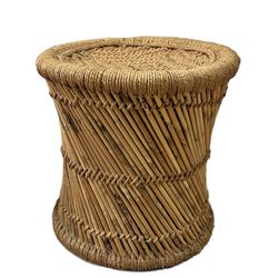 Natural Jute & Sarkanda Wood Pouffe