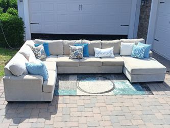 Beige Oversized U Sectional