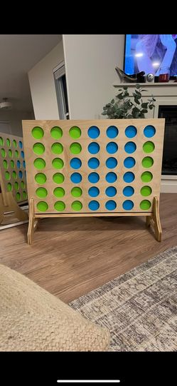 Giant Wooden Connect Four Game with Carrying Case