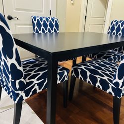 Solid Wood Dining Table and 4 Upholstery Chairs