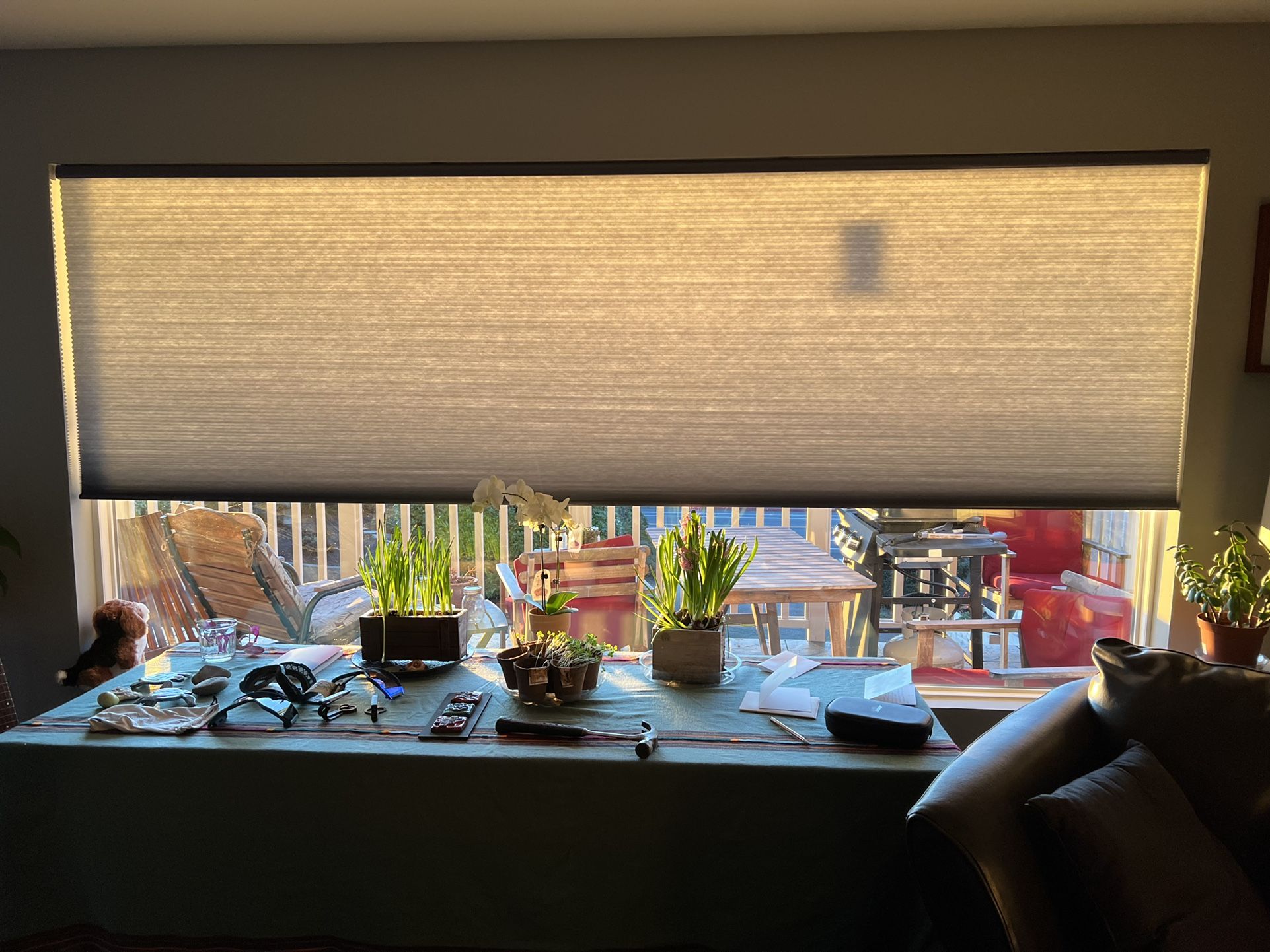 Levelor Electric Cellular Shade 90.25” X 45.5”. Brand New. Inside Or