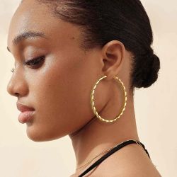 925 Stering Silver Overed In 14kt Hoops 