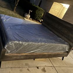 King Bed Frame, King mattress and 6 drawer dresser