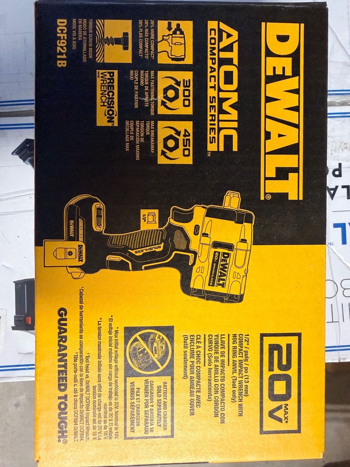dewalt 1/2 impact wrench new tool only