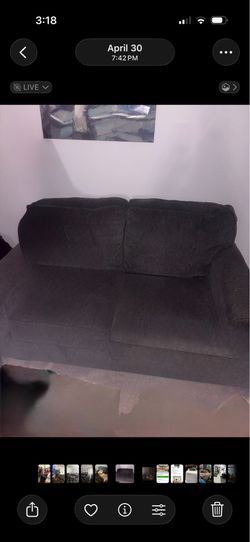 Grey couch and love seat