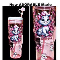 New Marie Aristocats, pink iced tumbler ADORABLE