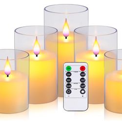 New  flameless Pillar Candle Battery Powered Candle LED plexiglass Candle 24-Hour Remote Control 