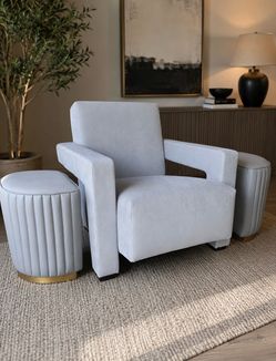 Modern Grey Textured Velvet Upholstered Accent Lounge Arm Chair J-24