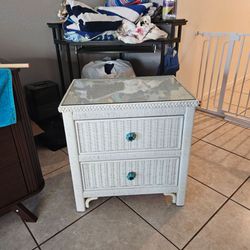 Wicker style nightstand