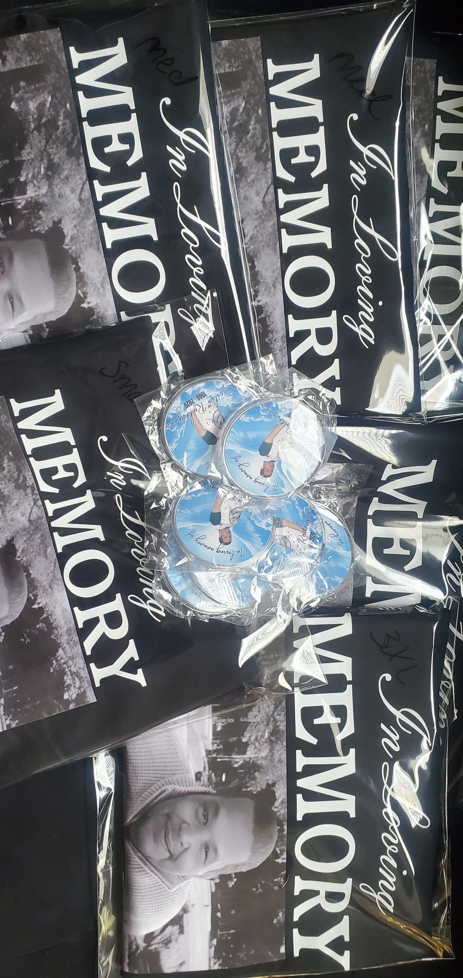 Memorial Buttons And Shirts