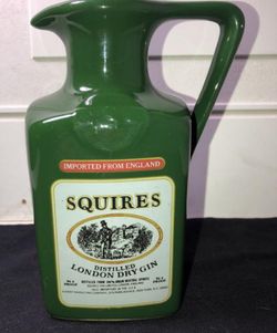 Vintage Squires London Dry Distilled Gin Water Pitcher Jug USA made