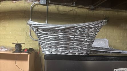 Silver Wicker Woven Basket