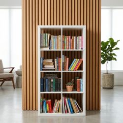 White 8-Cube Bookcase Shelf Unit