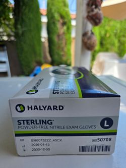Halyard Sterling Powder Free Nitrile Exam Gloves Exp 12/2030