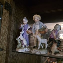 1950's Porcelain Japanese Farmer Figurines 