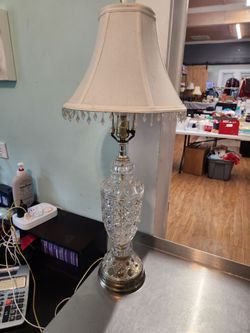 1950 Baccarat 24 Inch French Style Crystal Lamp Read Description for location and hours