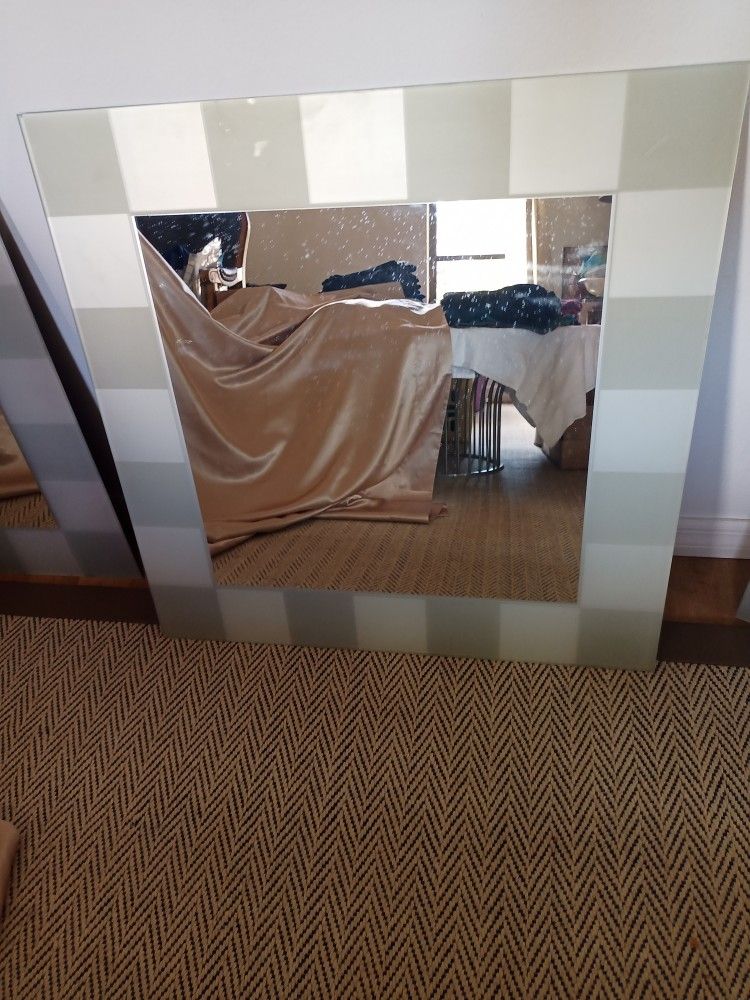 2 Mirrors with Two Tone Frost Edges $10 Each