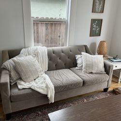 Gray Microfiber Sofa And Loveseat Set