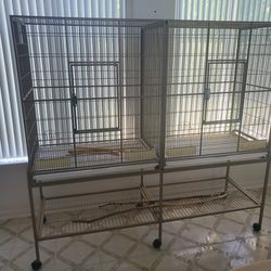 Double Flight Cage With Divider