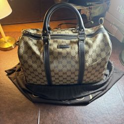 GG Crystal Monogram Dollar Calfskin Medium Joy Boston Beige Ebony T/ Moro 13x9x7