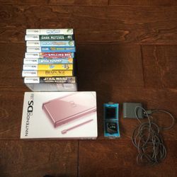 Pink Nintendo DS Lite Complete In Box With Over 60 Games