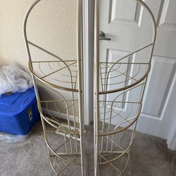 Matching white/brass metal shelves