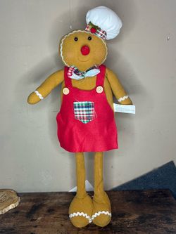 Christmas Gingerbread Chef Plush Doll – Holiday Decor