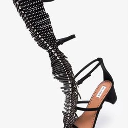 ALAÏA Studded Feather Gladiator Sandals Shoes Boots Size 38