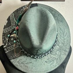 Handmade Punk rock cowgirl hat SGC619 OOAK